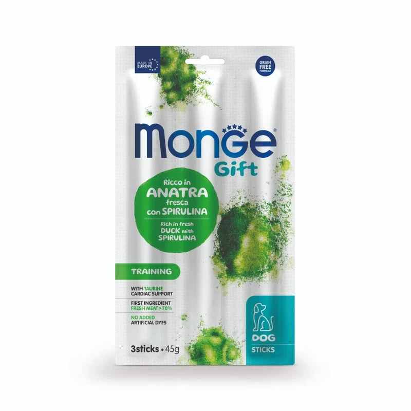 Monge Gift Bars Training con Anatra fresca e Spirulina