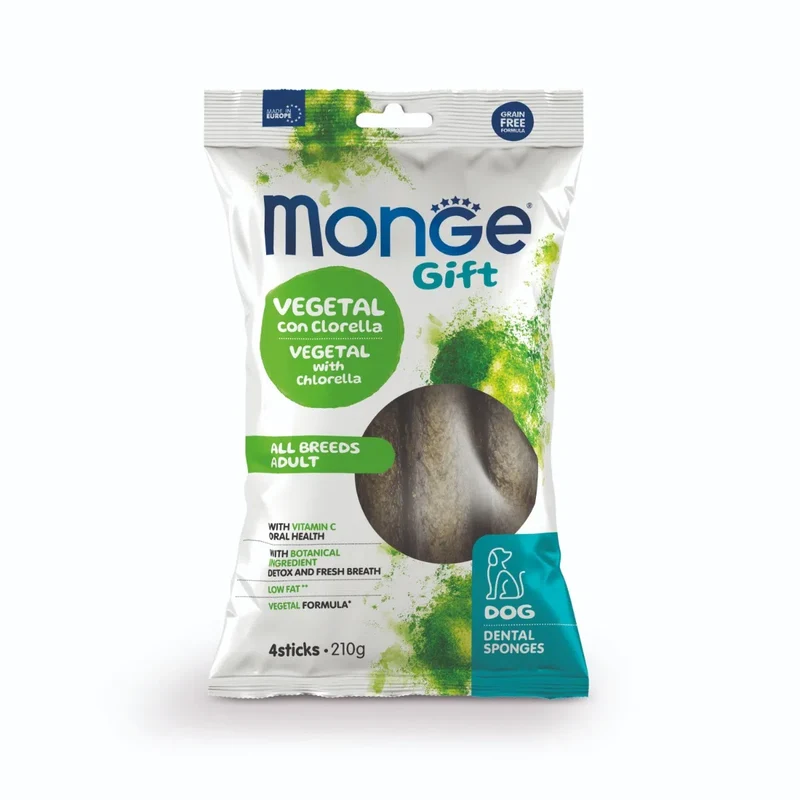 Monge Gift Dental Sponges all breeds Vegetal con Clorella e menta