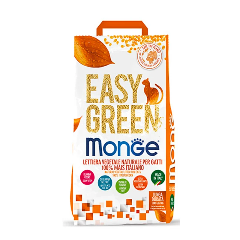 Monge easy green- lettiera vegetale 100% mais lt 10- 3,8kg