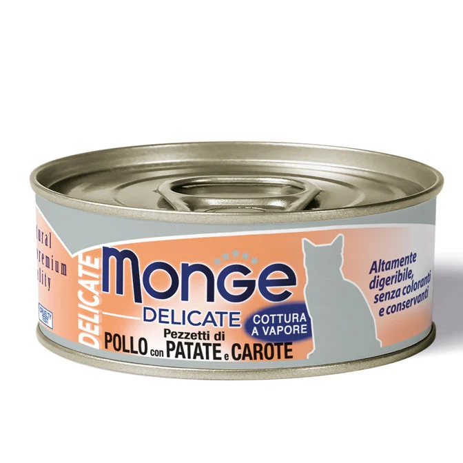 Monge Delicate umido gatto Pezzetti di pollo con Patate e carote
