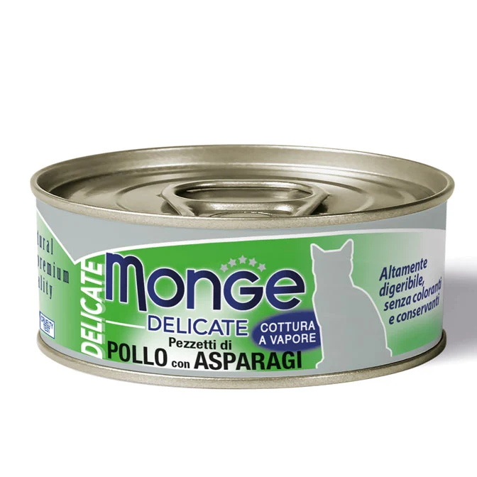 Monge Delicate umido gatto Pezzetti di pollo con Asparagi