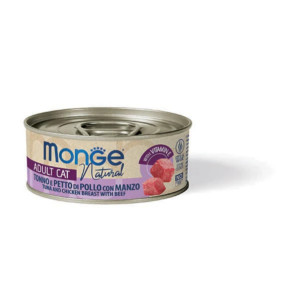 Monge Natural Adult Cat - tonno e petto di pollo con manzo