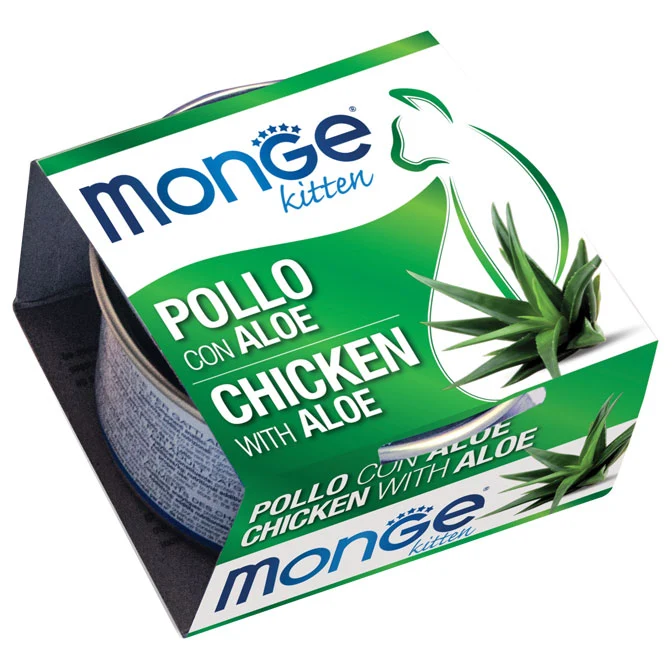 Monge Fruits gatto Kitten Pezzetti di pollo con Aloe
