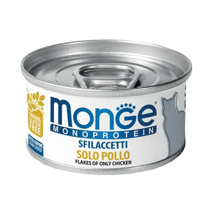 Monge Monoprotein Umido gatto sfilaccetti solo Pollo