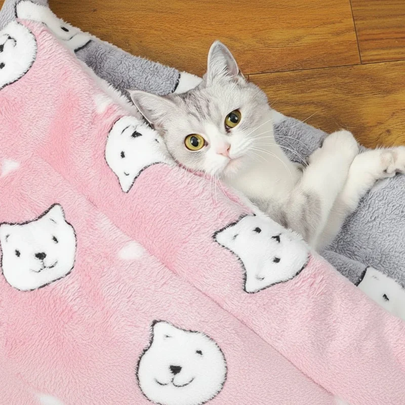 Slaapmat voor Honden en Katten – Zachte Flanellen Ligmat met Comfortabele Vulling