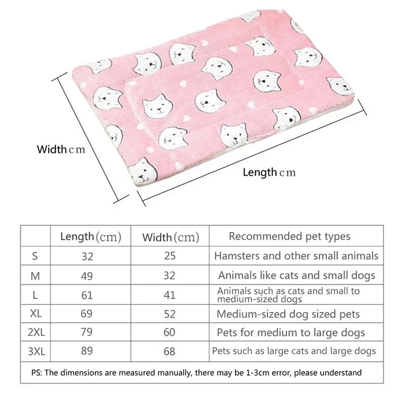 Slaapmat voor Honden en Katten – Zachte Flanellen Ligmat met Comfortabele Vulling