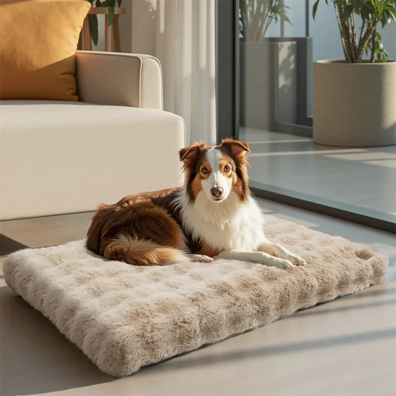 Hondenbed voor Honden en Katten – Zachte Pluche Ligmat met Dikke Vulling
