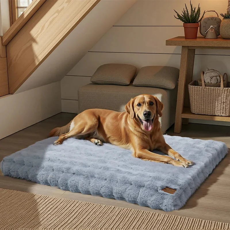 Hondenbed voor Honden en Katten – Zachte Pluche Ligmat met Dikke Vulling