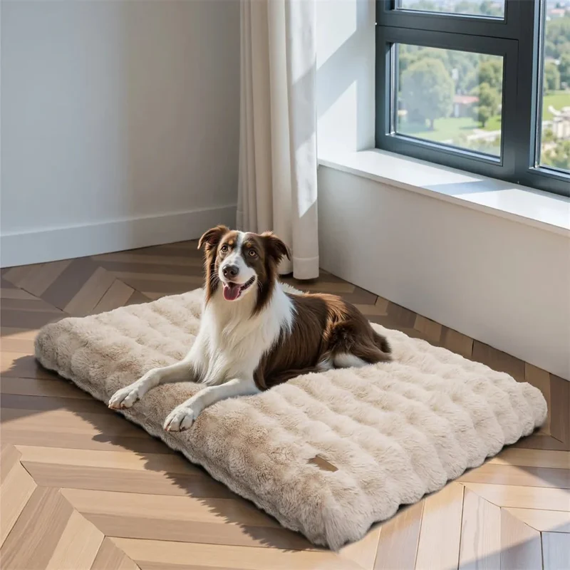 Hondenbed voor Honden en Katten – Zachte Pluche Ligmat met Dikke Vulling