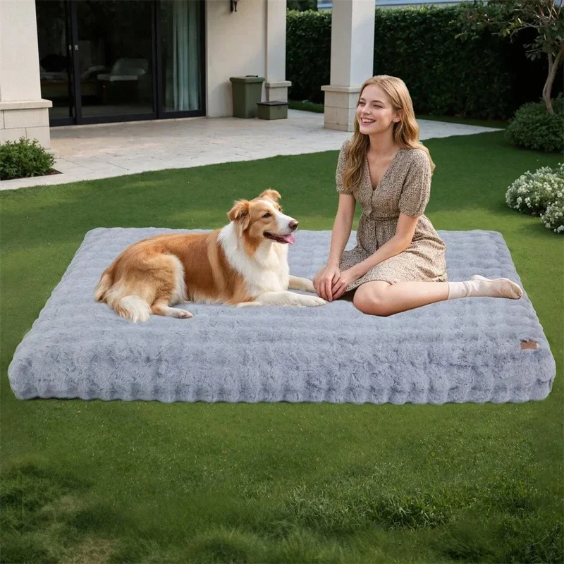 Hondenbed voor Honden en Katten – Zachte Pluche Ligmat met Dikke Vulling
