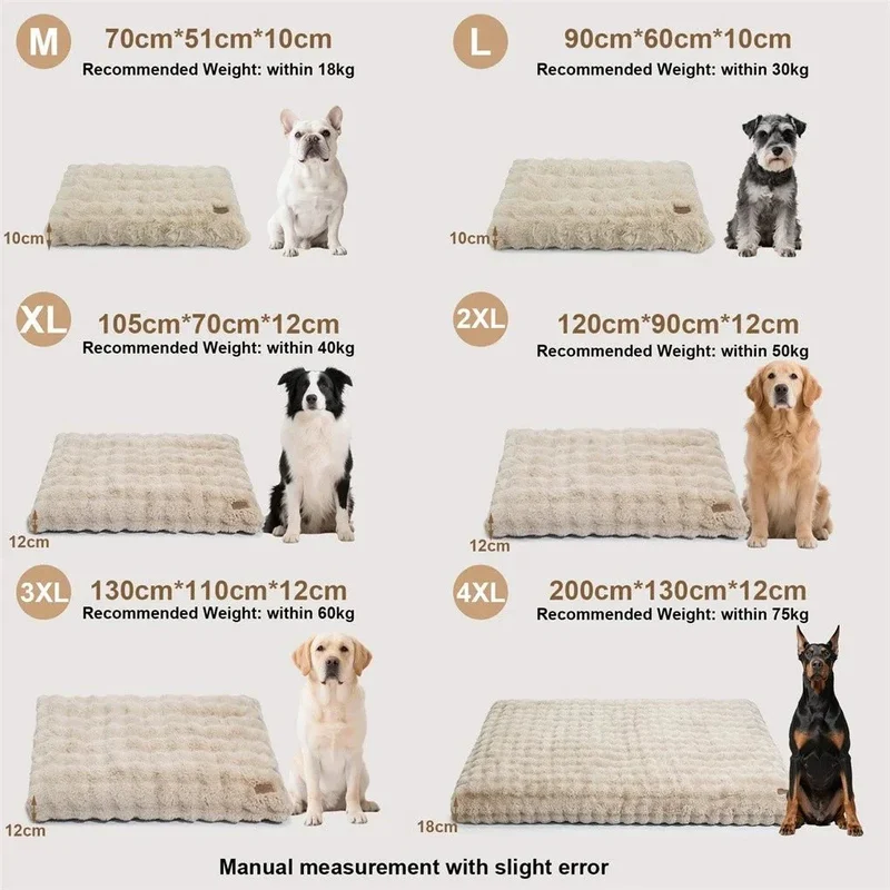 Hondenbed voor Honden en Katten – Zachte Pluche Ligmat met Dikke Vulling