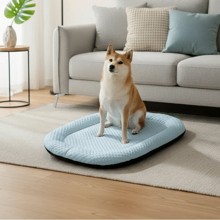 Hondenbed – Ovale Ligmat met Zachte Rand en Ademend Oppervlak