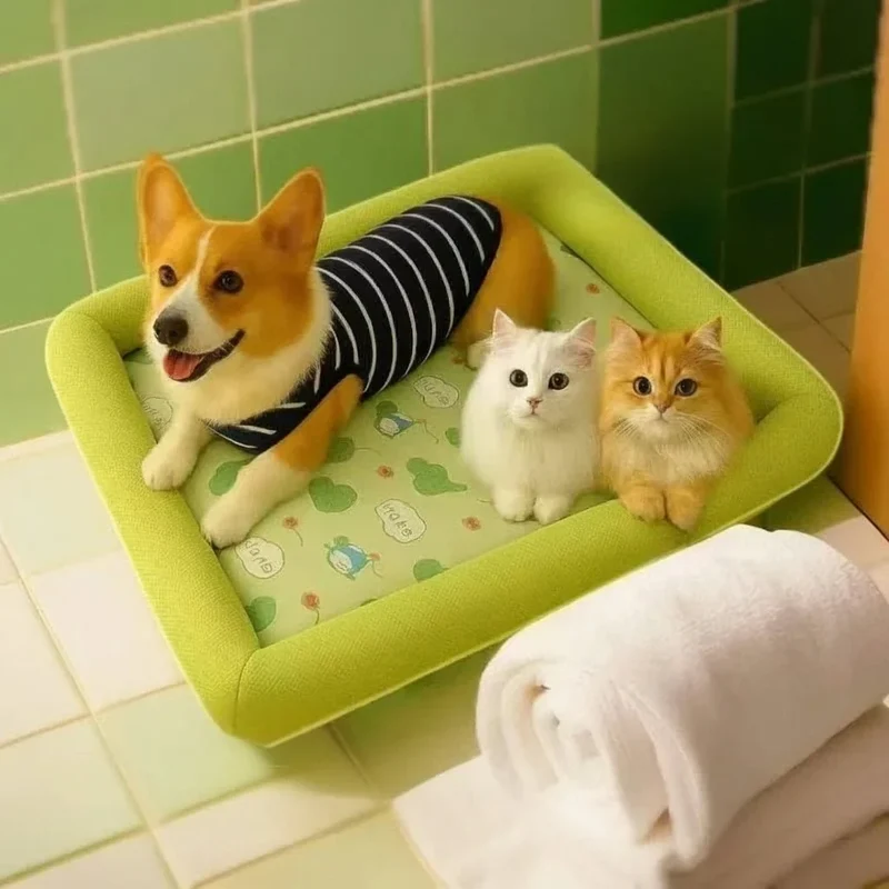 Hondenbed voor Honden en Katten – Zachte Ligplek met Verkoelend Oppervlak en Antislip Basis