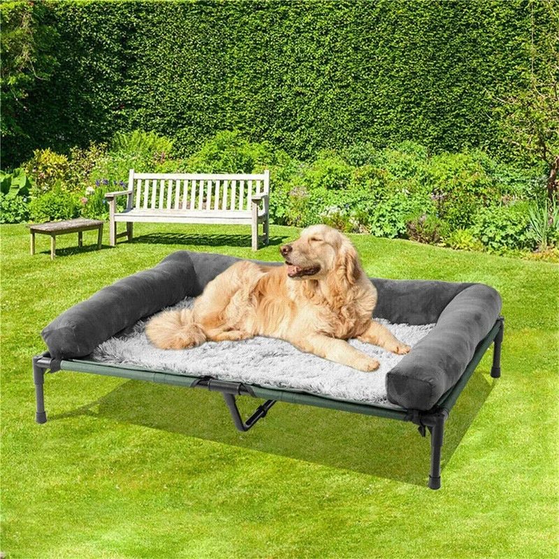 Hondenbed – Verhoogde Ligplek met Zachte Rand en Stevig Frame