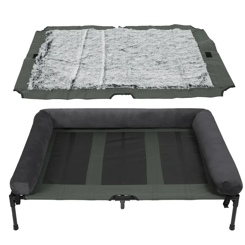 Hondenbed – Verhoogde Ligplek met Zachte Rand en Stevig Frame