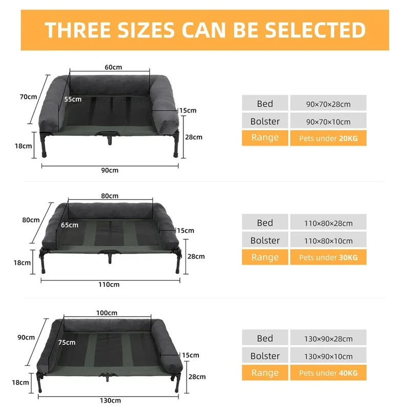 Hondenbed – Verhoogde Ligplek met Zachte Rand en Stevig Frame