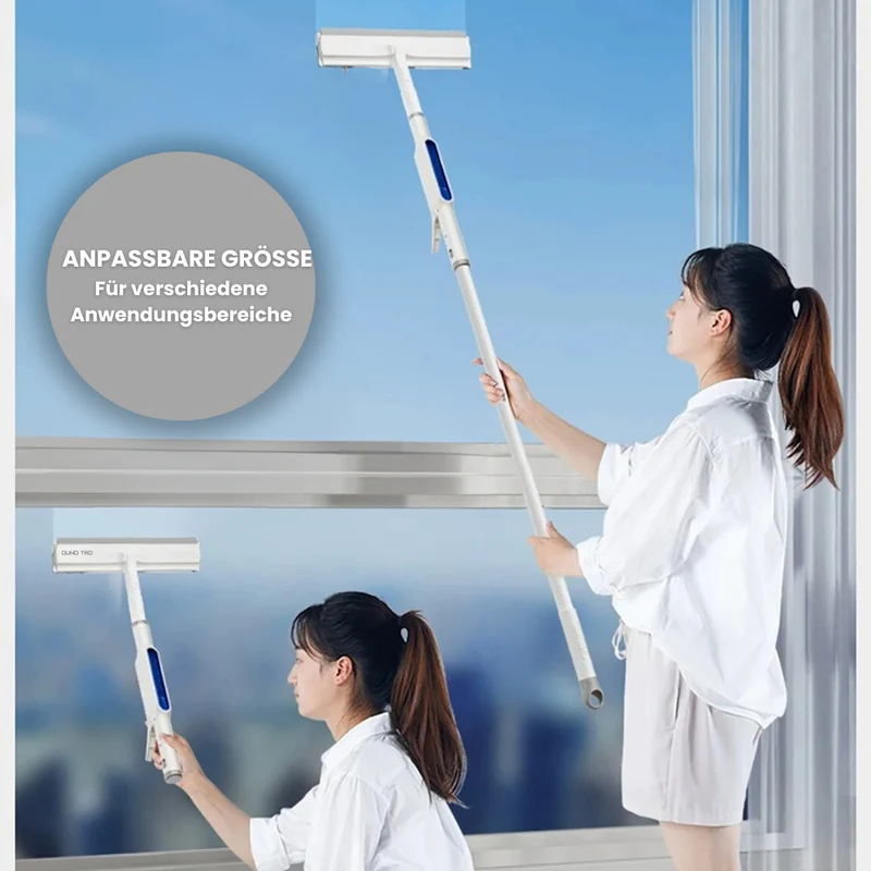 3-in-1 Ramenreiniger met Sprayfunctie – Draaibare Wisser met Telescoopsteel