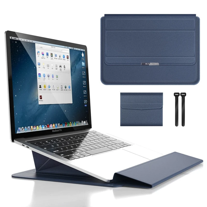 Opvouwbare Laptopstandaard met Sleeve – 2-in-1 Laptophouder voor Comfortabel Werken