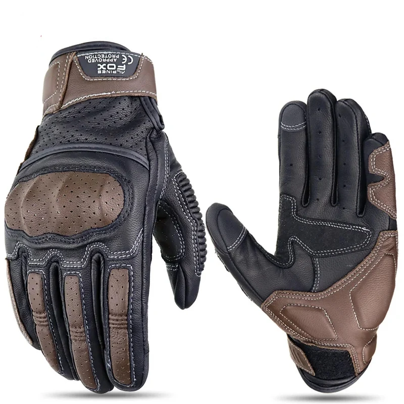 Motorhandschoenen Vintage – Ademend Design met Touchscreen & Knokkelbescherming