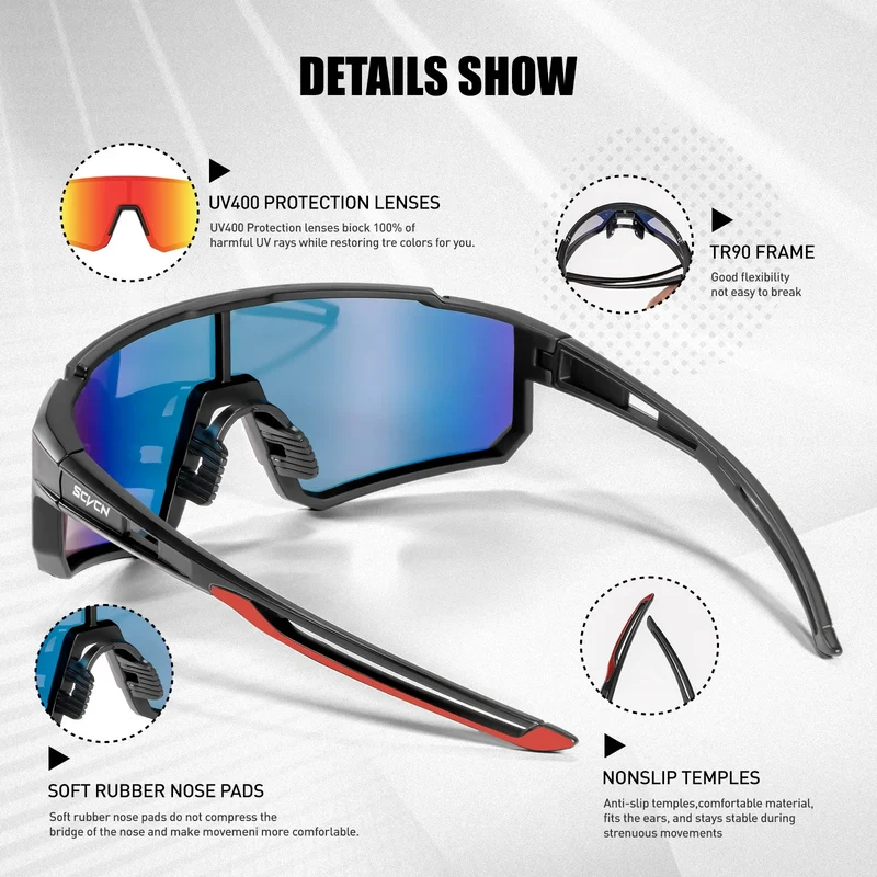 Sport Zonnebril – UV400 Bescherming, Lichtgewicht Frame & Brede Lens