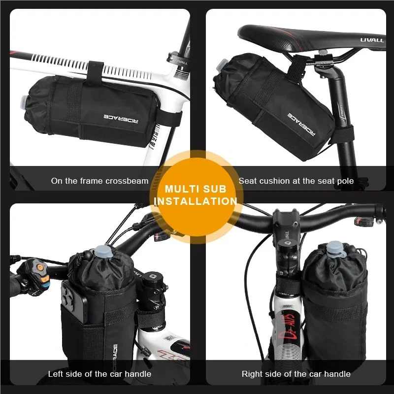 Geïsoleerde Fietsstuurtas – Bidonhouder, Nylon Materiaal & Klittenband Bevestiging