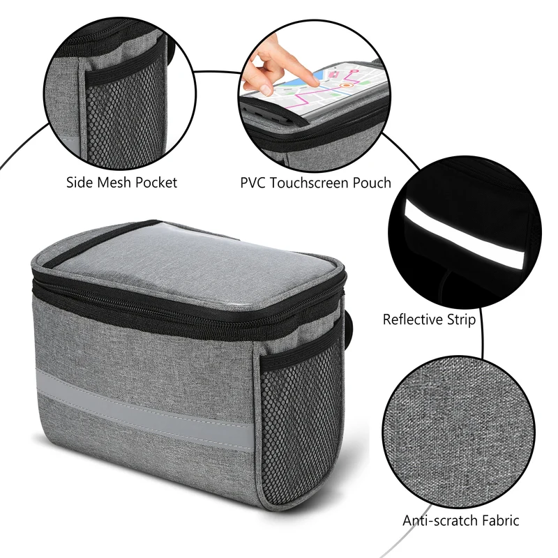 Geïsoleerde Fietsstuurtas – 600D Polyester, Reflecterende Strip & PVC Venster