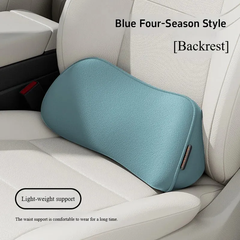 Autostoelkussen met Lendensteun – Traagschuim, Antislip & Comfort voor Lange Ritten