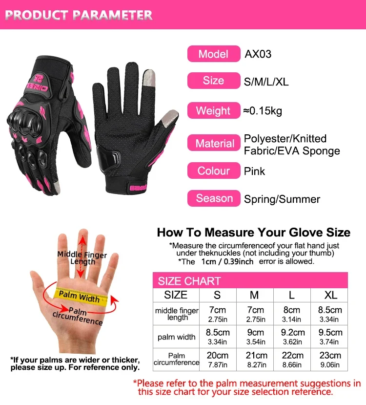 Motorhandschoenen Dames – Ademend, Touchscreen & Met Knokkelbescherming