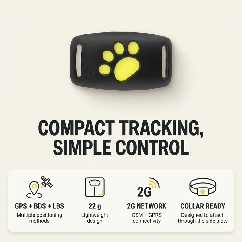 GPS-tracker voor honden en katten – Real-time locatie, lichtgewicht & lange batterijduur