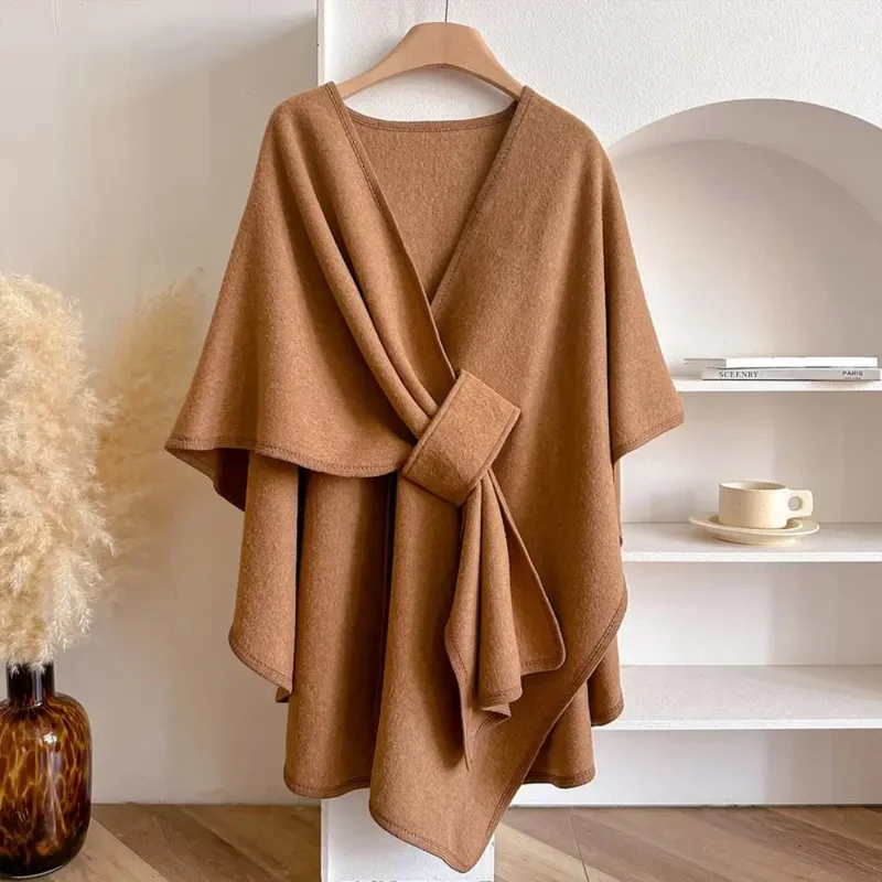 Dames poncho-vest – Zachte stof, losse drapering & veelzijdige wikkelstijl
