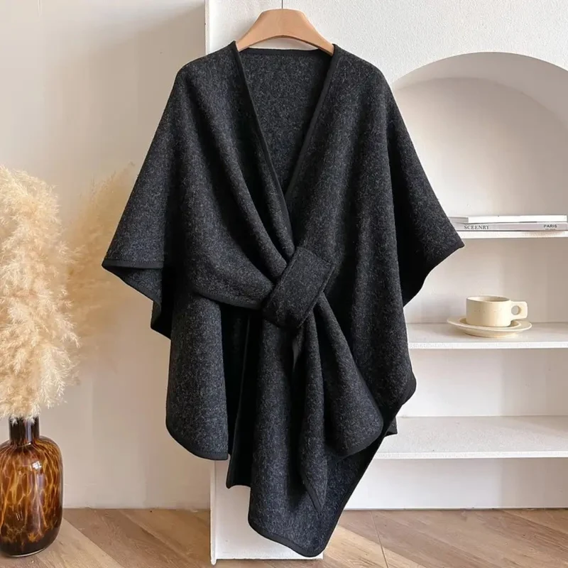 Dames poncho-vest – Zachte stof, losse drapering & veelzijdige wikkelstijl
