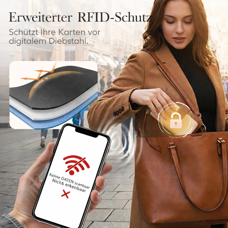 RFID-blokkerende tri-fold portemonnee voor dames – stijlvol, ruim & veilig ontwerp