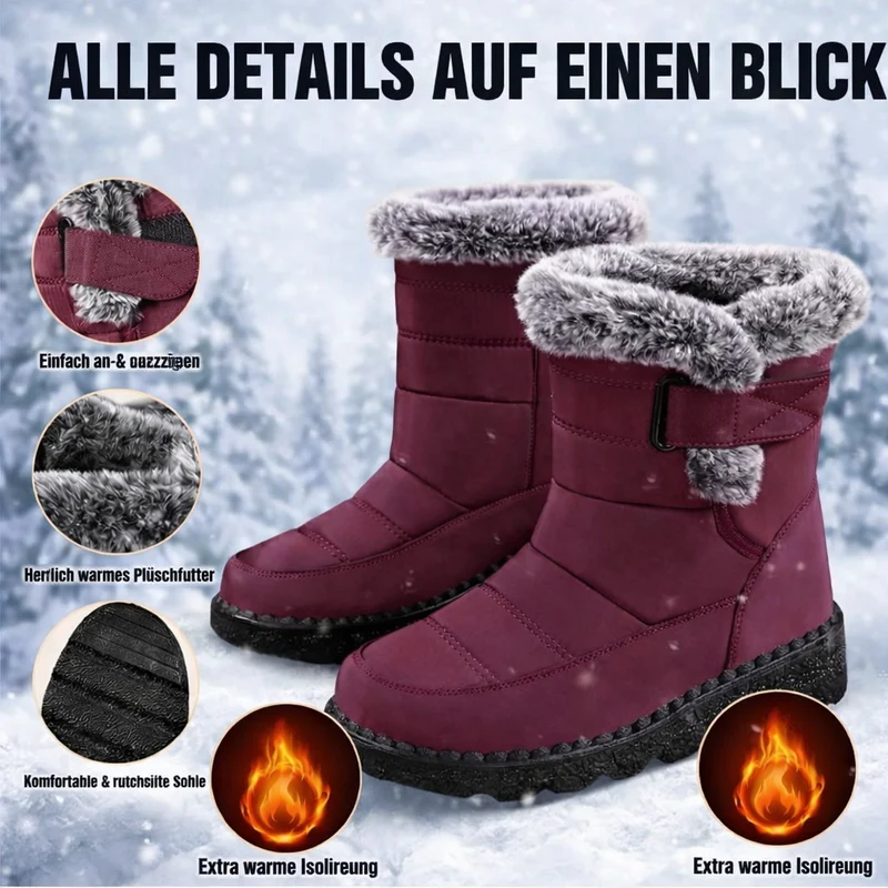 Winter sneeuwlaarzen met warme voering – antislip, waterafstotende enkellaarzen