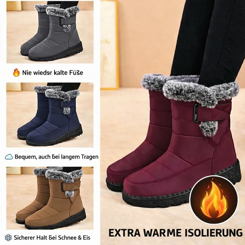Winter sneeuwlaarzen met warme voering – antislip, waterafstotende enkellaarzen