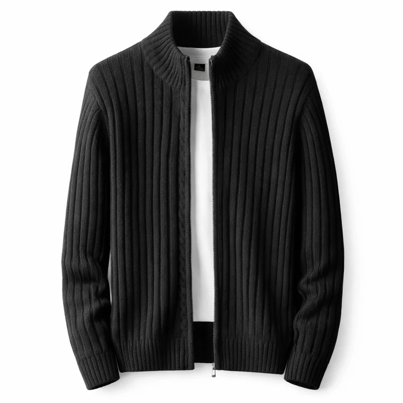 Slim-fit herenvest met ritssluiting – lichtgewicht stretch polyester voor een moderne dagelijkse stijl