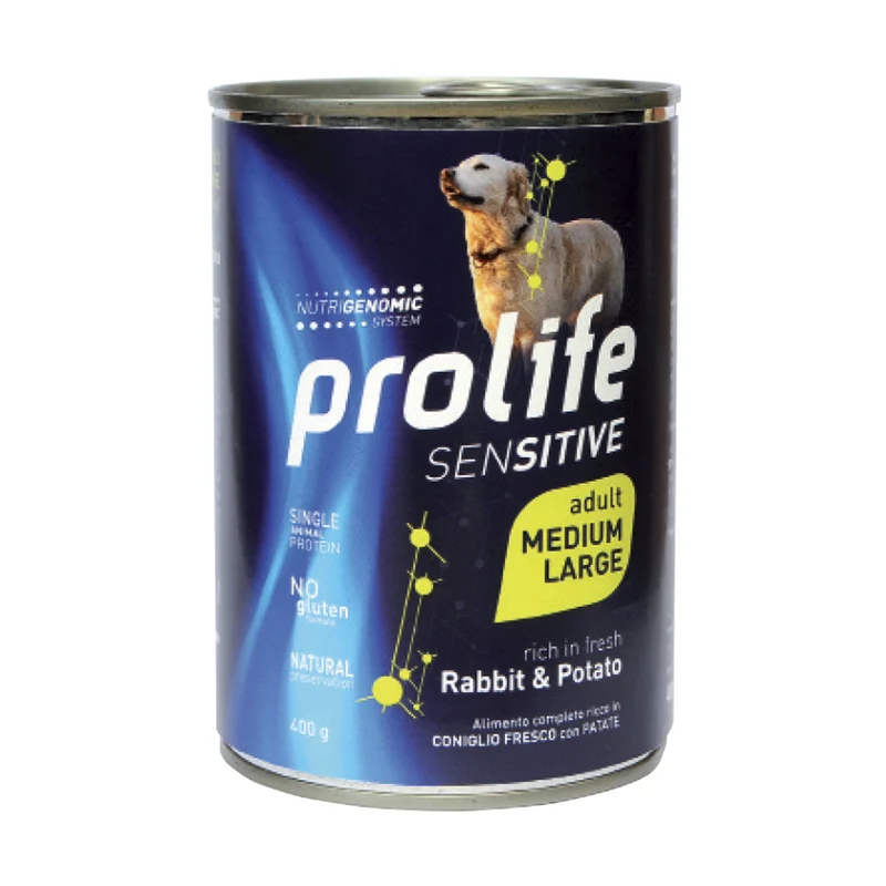 Prolife Sensitive adult medium large Coniglio & Patate - umido cane