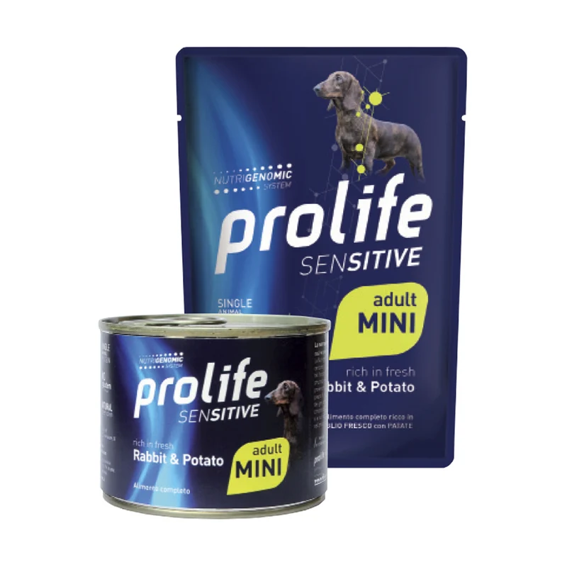 Prolife Sensitive adult mini Coniglio & Patate - umido cane