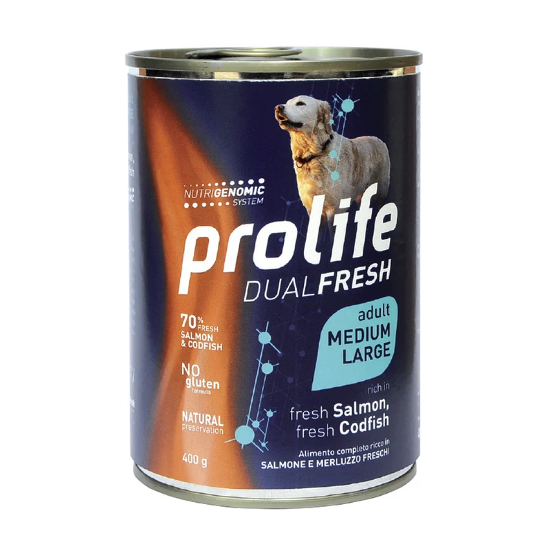 Prolife Dual Fresh adult medium large Salmone & Merluzzo - umido cane