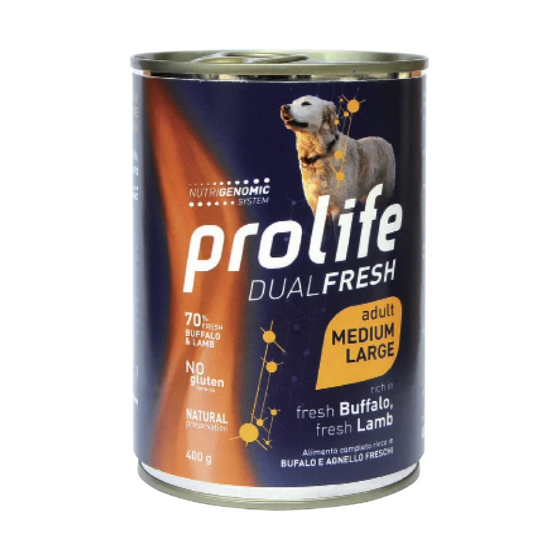 Prolife Dual Fresh adult medium large Bufalo & Agnello - umido cane