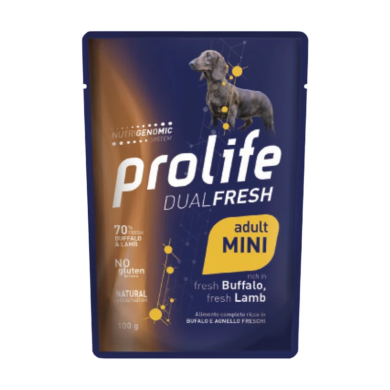 Prolife Umido cane Dual Fresh adult mini Bufalo & Agnello