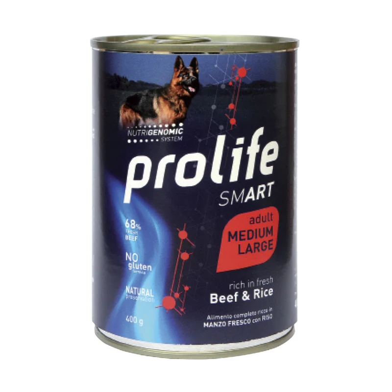 Prolife Smart adult medium large Manzo & Riso - umido cane