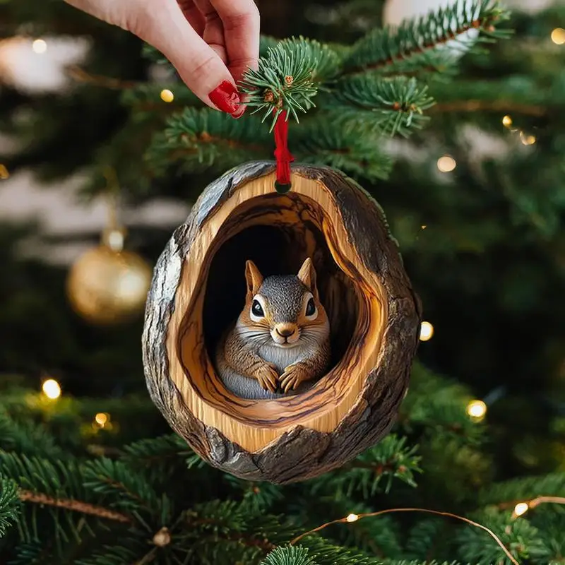 FaunaFest Dierenornamenten – Acryl Kersthangers met 3D-Effect, Lichtgewicht & Duurzaam voor Feestelijke Decoratie