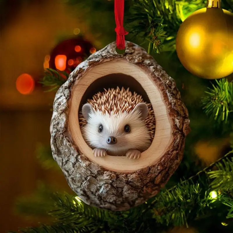 FaunaFest Dierenornamenten – Acryl Kersthangers met 3D-Effect, Lichtgewicht & Duurzaam voor Feestelijke Decoratie