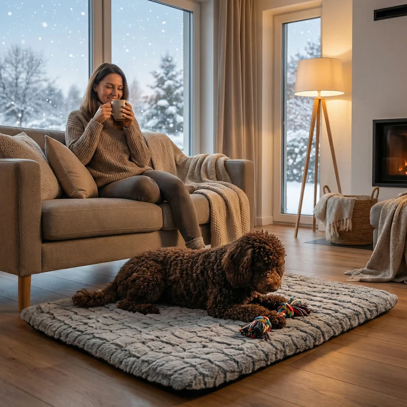 Zelfverwarmend huisdierenbed voor honden en katten – Zacht, antislip & wasbaar