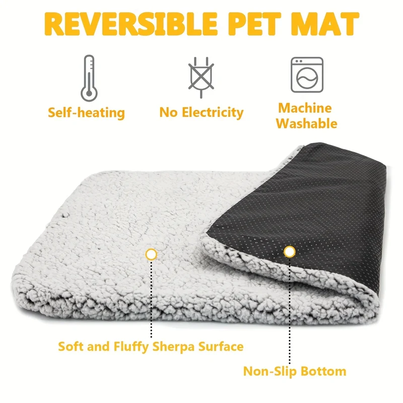 Zelfverwarmend huisdierenbed voor honden en katten – Zacht, antislip & wasbaar