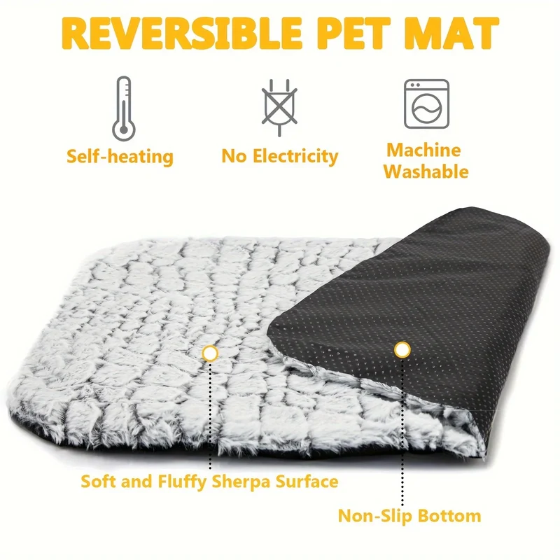 Zelfverwarmend huisdierenbed voor honden en katten – Zacht, antislip & wasbaar