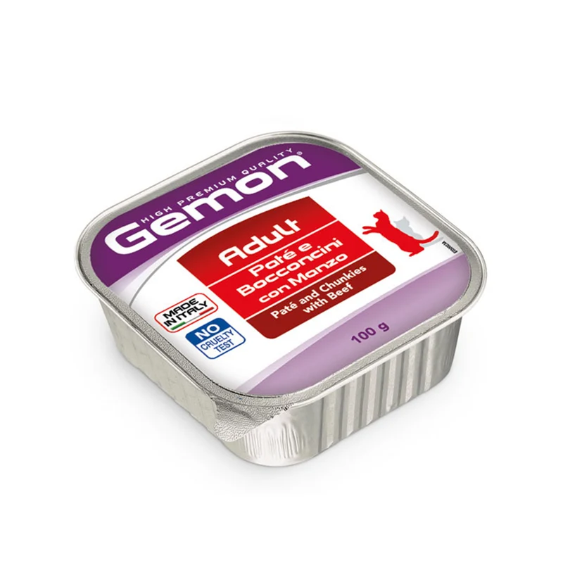 Gemon Gatto Paté e Bocconcini con Manzo – Adult