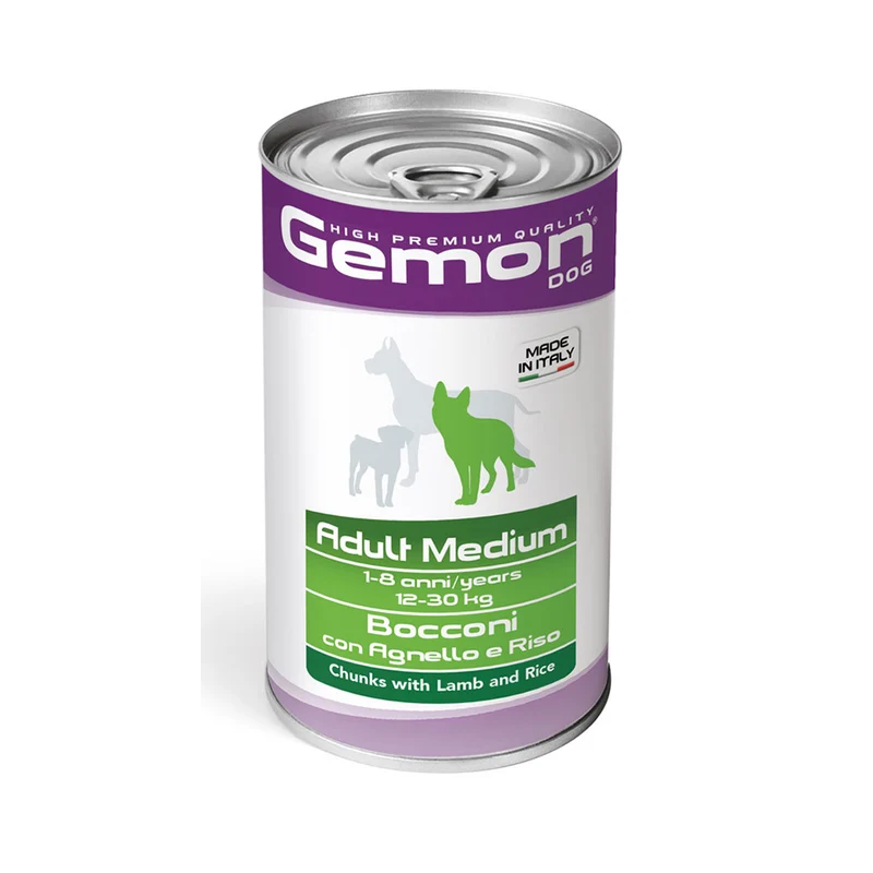 Gemon Bocconi con Agnello e Riso – Adult Medium