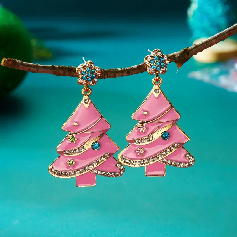 Glitzora Kerstoorbellen – Rhinestone Kerstboom Design, Lichtgewicht & Feestelijke Glamour