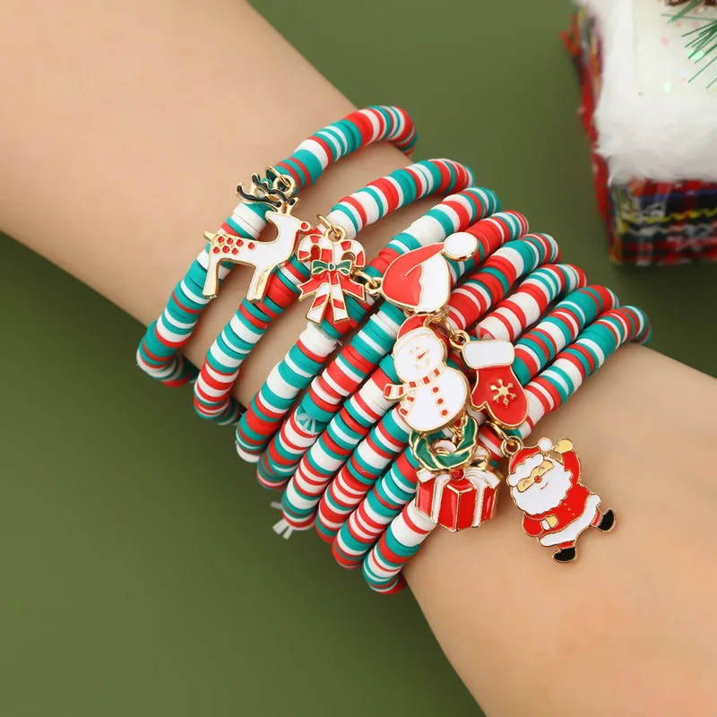 Aureline Kerstarmband – Verstelbare Armband met Santa Claus & Sneeuwvlok, Feestelijk & Elegant Design